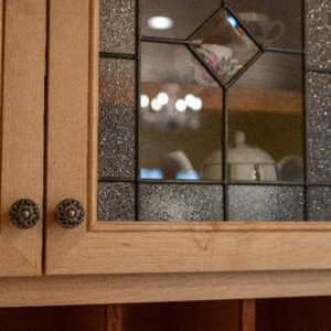 Display Cabinets with Mail Center and Storage Pantry